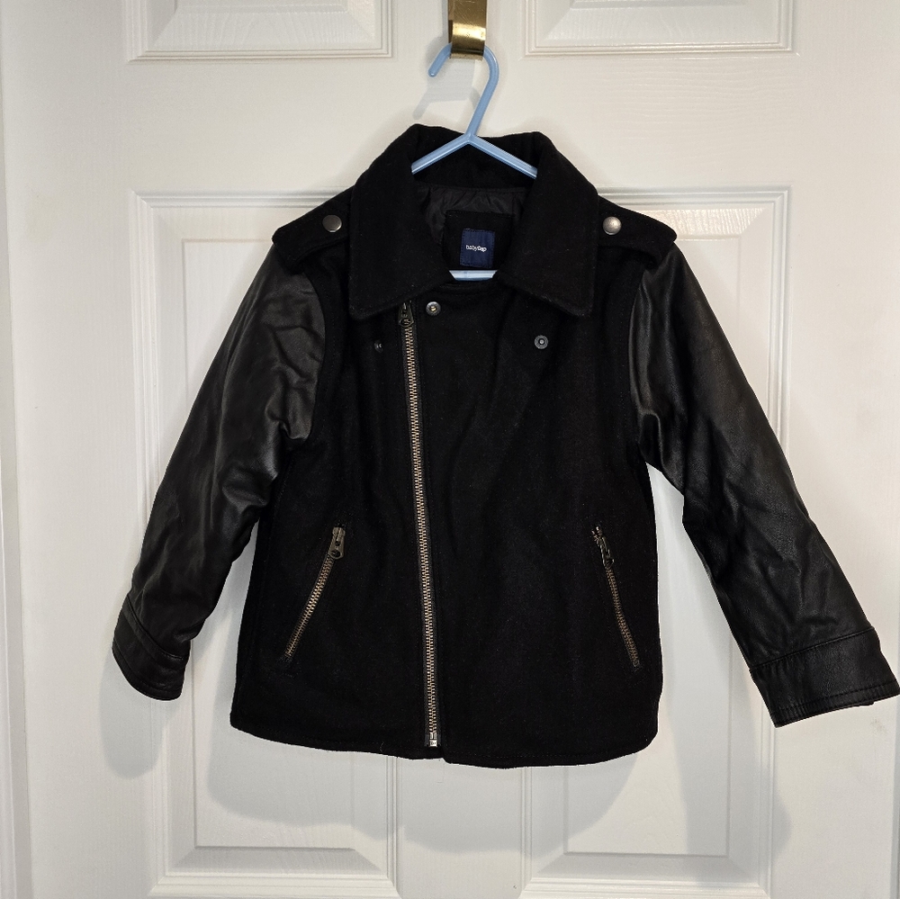Baby Gap Kids Moto Style Jacket Black Size 4